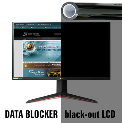 Polariserende glasfolie "black-out" effect film voor LCD